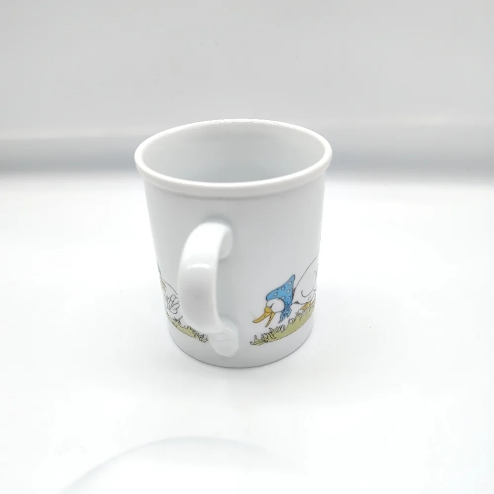Vtg Blue Bonnet Duck Parade Coffee Mug 1985 County Blue Cottagecore Primitive